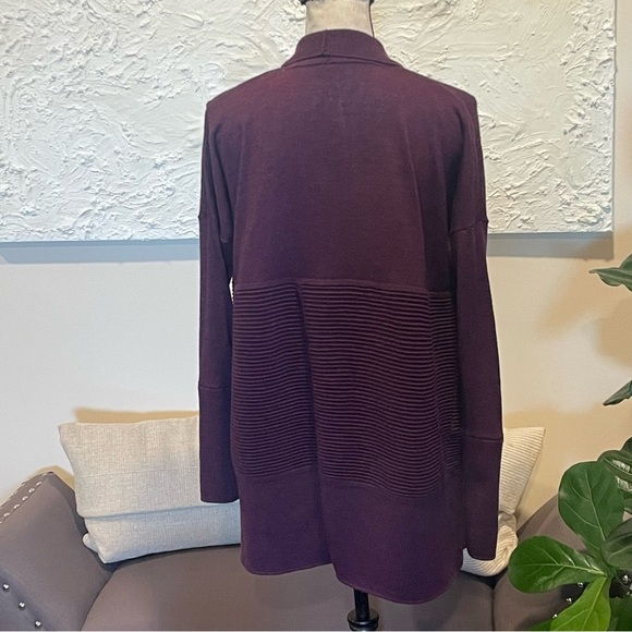 Lululemon Sit In Lotus Wrap II Plum Purple Merino Wool Knit Size 2 - Picture 3 of 9